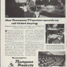 1957 Thompson Products Ad "rail ticket buying"