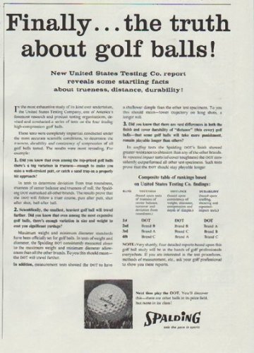 1957 Spalding Ad "the truth about golf balls"