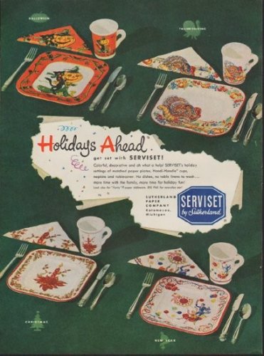 1952 Serviset Ad "Holidays Ahead"