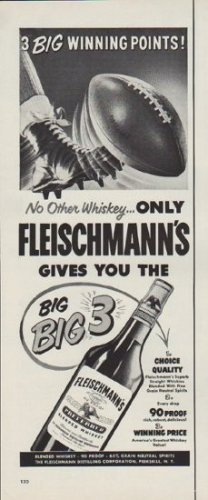 1952 Fleischmann's Ad "3 Big Winning Points"