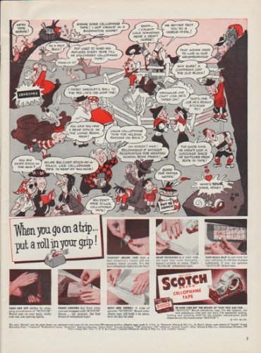 1951 Scotch Tape Ad "When you go on a trip"