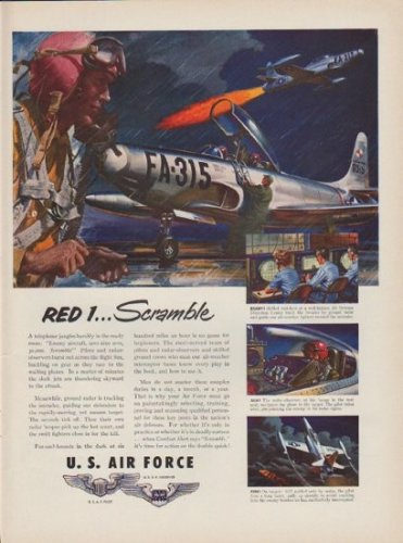 1951 Air Force Ad "Red 1 ... Scramble"