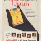 1951 Fatima Cigarettes Ad "the Difference is Quality"