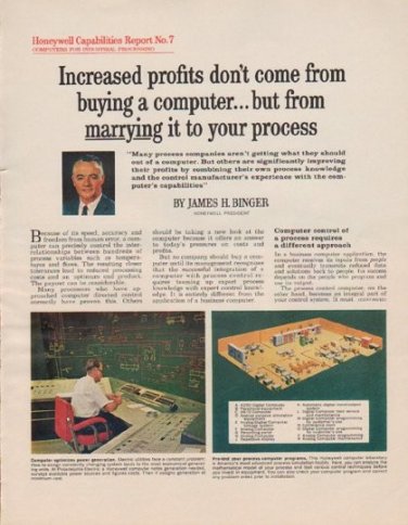 1963 Honeywell Ad "Increased profits"