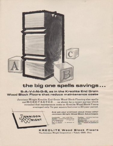 1963 Kreolite Ad "the big one spells savings ..."