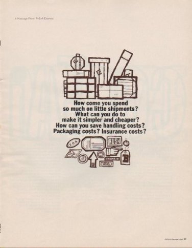 1963 Railway Express Agency Ad "How come you spend so much"