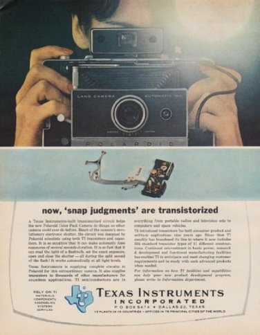 1963 Texas Instruments Incorporated Ad "snap judgments"