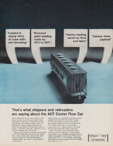 1963 ACF Industries Ad "Carries more payload"