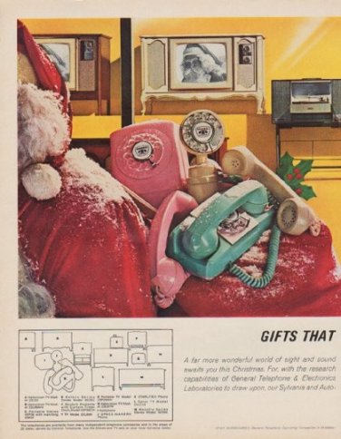 1963 General Telephone & Electronics Ad "Gifts That Communicate"