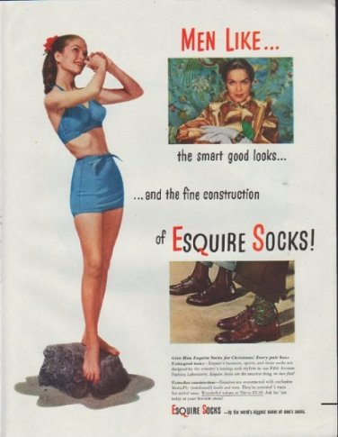 1948 Esquire Socks Ad "Men Like"