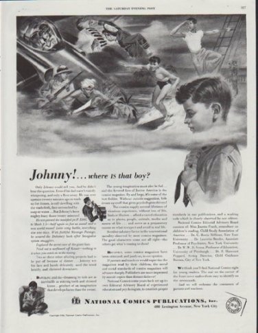 1948 National Comics Publications Ad "Johnny"