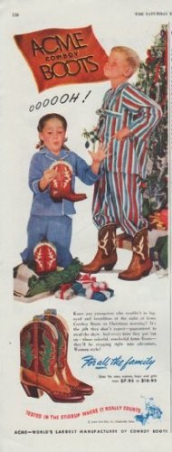 1948 Acme Boots Ad "Cowboy Boots"