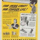 1948 Sylvania Electric Ad "Far More Light"