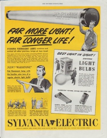 1948 Sylvania Electric Ad "Far More Light"