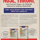 1952 Chesterfield Cigarettes Ad "Nose, Throat"