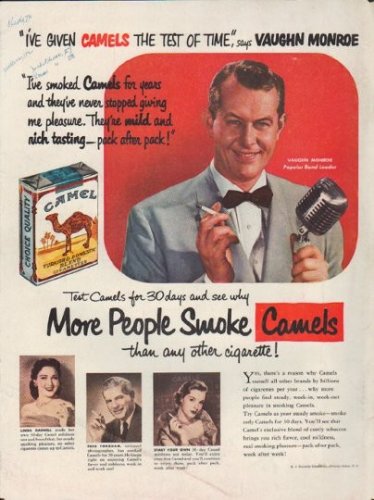 1952 Camel Cigarettes Ad "Vaughn Monroe"