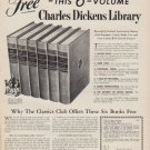 1950 The Classics Club Ad "Charles Dickens Library"