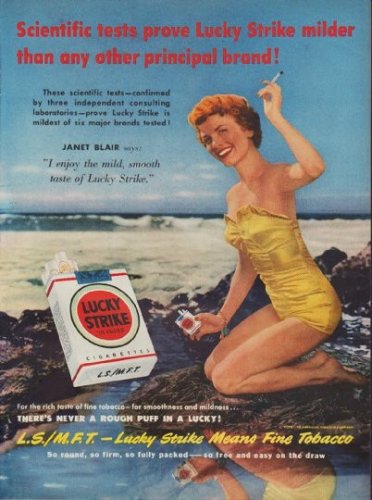 1950 Lucky Strike Cigarettes Ad "Scientific tests"