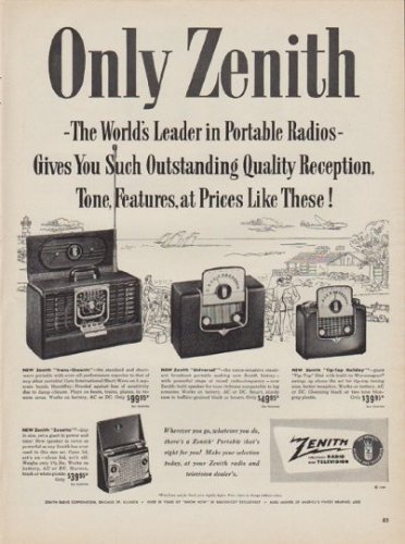 1950 Zenith Ad "Only Zenith"