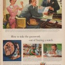 1950 Watchmakers of Switzerland Ad "the guesswork"