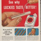 1952 Lucky Strike Cigarettes Ad "Luckies Taste Better"
