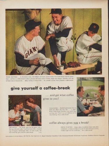 1952 Pan-American Coffee Bureau Ad "coffee-break"