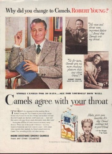 1952 Camel Cigarettes Ad "Robert Young"