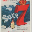 1954 Seagram's Whiskey Ad "Sure As Ice Floats"