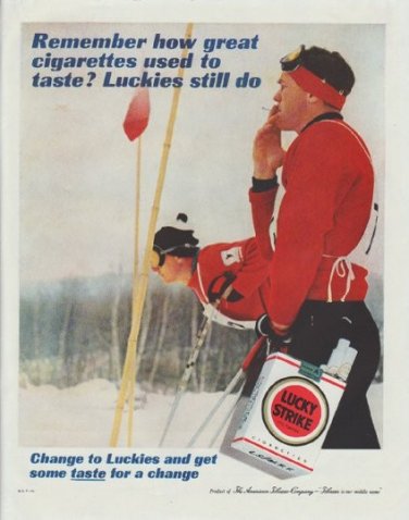1961 Lucky Strike Cigarettes Ad "Remember how great"