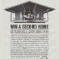 1961 Flintkote Ad "Win A Second Home"