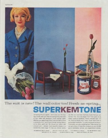 1961 Super Kem-Tone Ad "The suit is new"