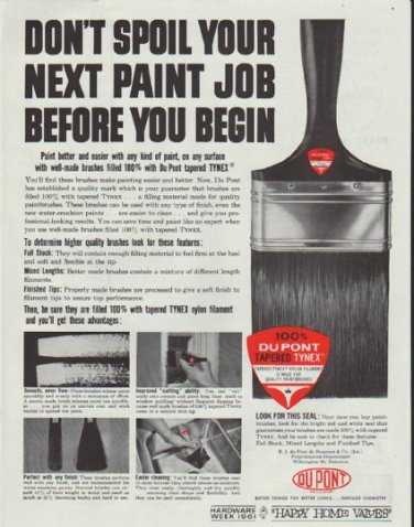 1961 Du Pont Ad "your next paint job"