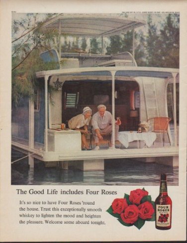 1961 Four Roses Whiskey Ad "The Good Life"