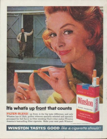 1961 Winston Cigarettes Ad "up front"