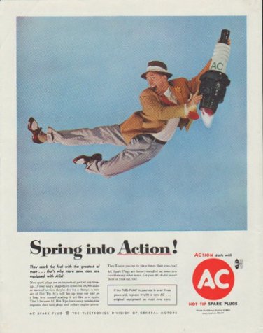 1958 AC Spark Plugs Ad "Spring into Action"