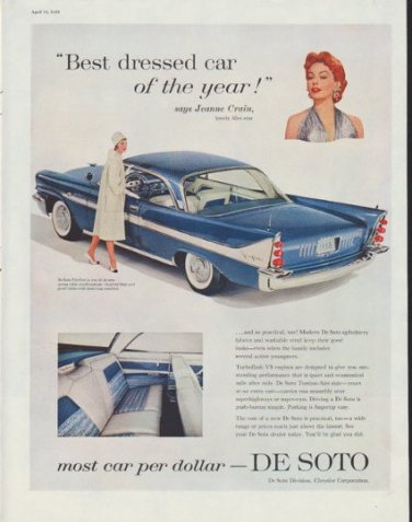 1958 De Soto Ad "Best dressed car"