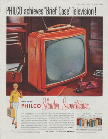 1958 Philco Television Ad "Brief Case"