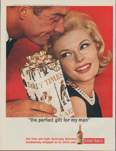 1963 Early Times Bourbon Ad "the perfect gift"