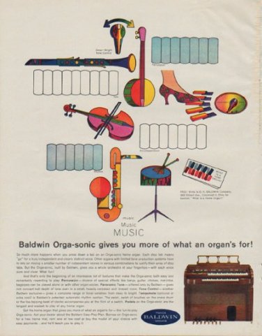 1963 Baldwin Organ Ad "Orga-sonic"
