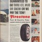 1960 Firestone Tires Ad "ice, mud or snow"