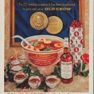 1960 Old Crow Bourbon Ad "125 holiday seasons"