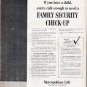 1961 Metropolitan Life Insurance Company Ad "Family Security Check-Up"