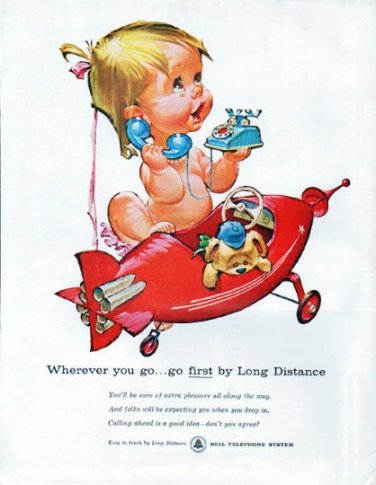 1961 Bell Telephone System Ad "Wherever you go"