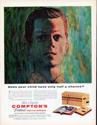 1961 Compton's Encyclopedia Ad "half a chance"