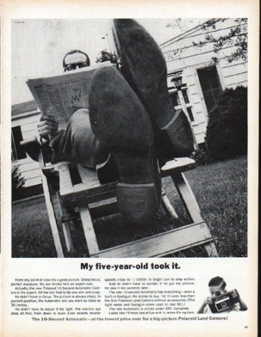 1961 Polaroid Ad "My five-year-old took it"