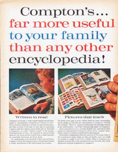 1962 Compton's Encyclopedia Ad "far more useful"