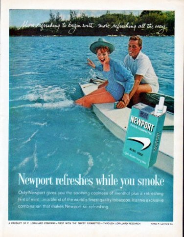 1962 Newport Cigarettes Ad "Newport refreshes"