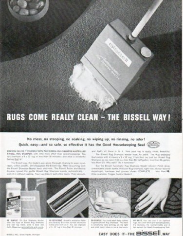 1962 Bissell Ad "Rugs come really clean"