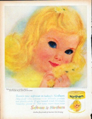 1961 Northern Tissue Ad "Softness grows"