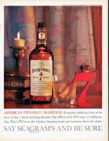 1961 Seagram's Whiskey Ad "Twilight Tradition"